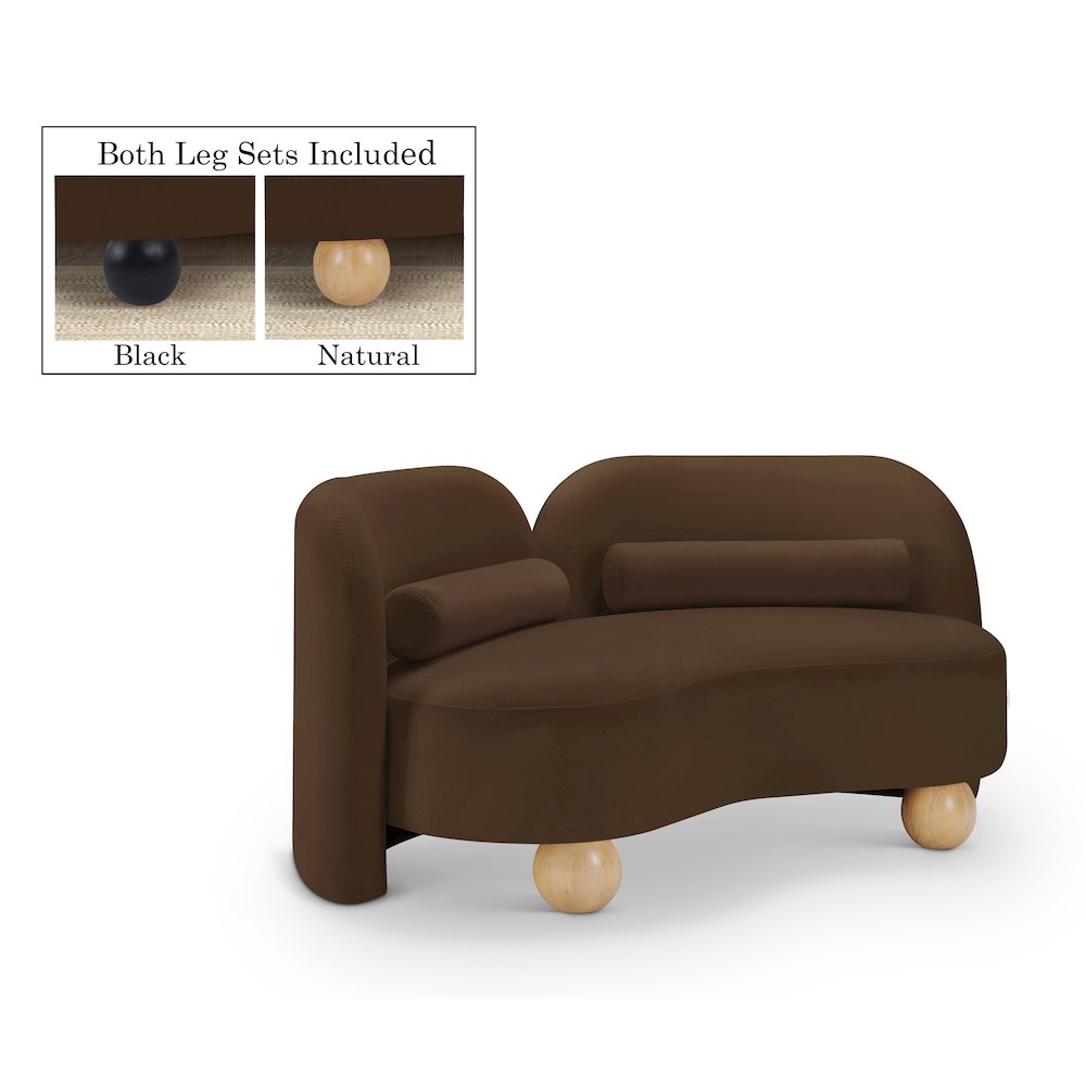 Daphne Brown Velvet Loveseat