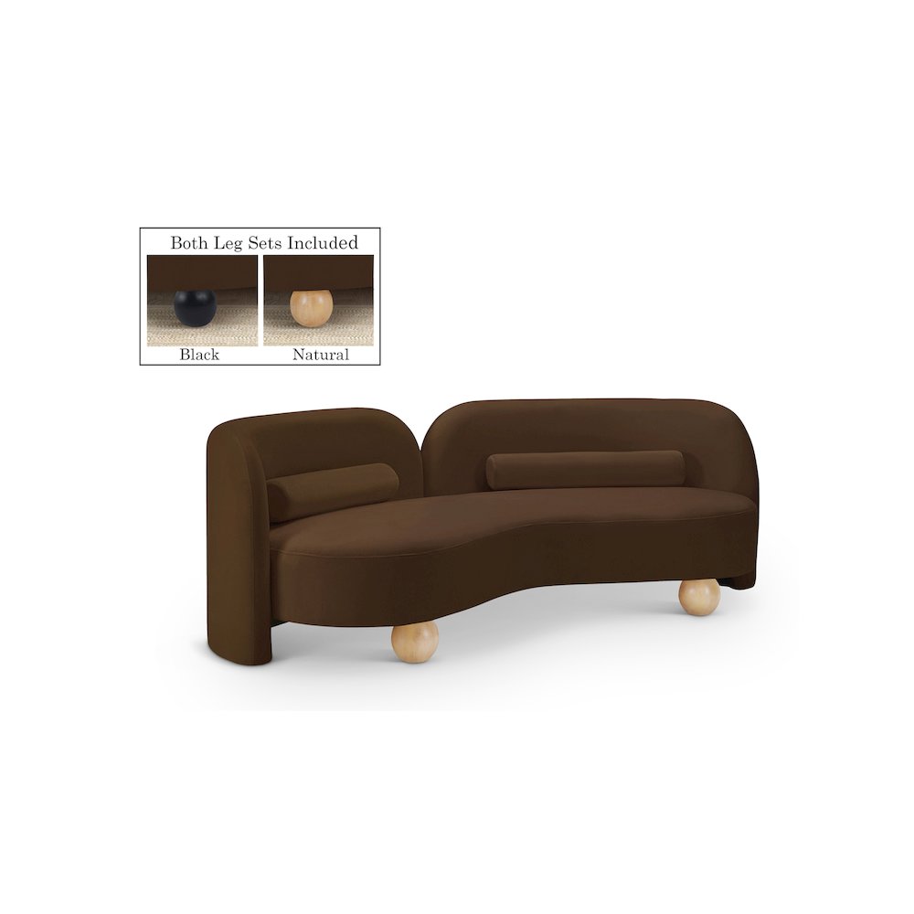Daphne Brown Velvet Sofa