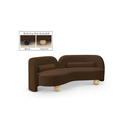 Daphne Brown Velvet Sofa