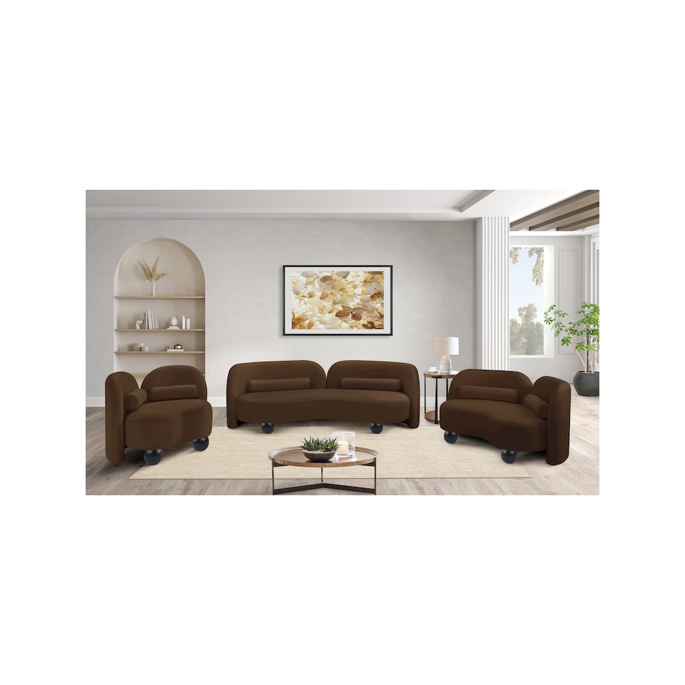 Daphne Brown Velvet Sofa
