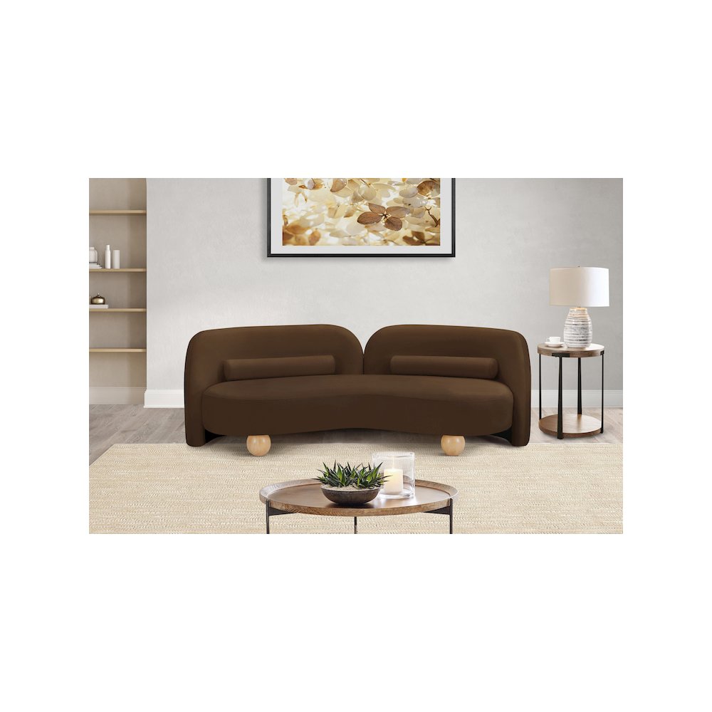 Daphne Brown Velvet Sofa
