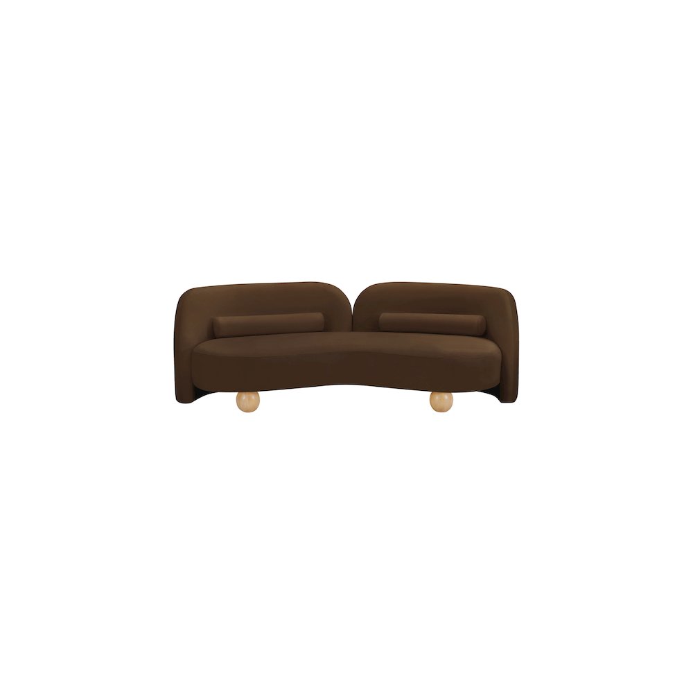 Daphne Brown Velvet Sofa