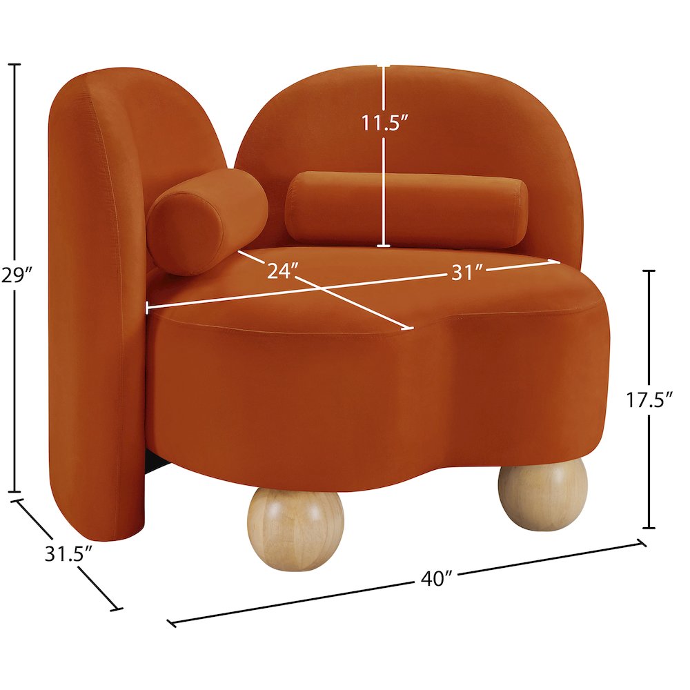 Daphne Cognac Velvet Chair
