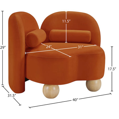 Daphne Cognac Velvet Chair