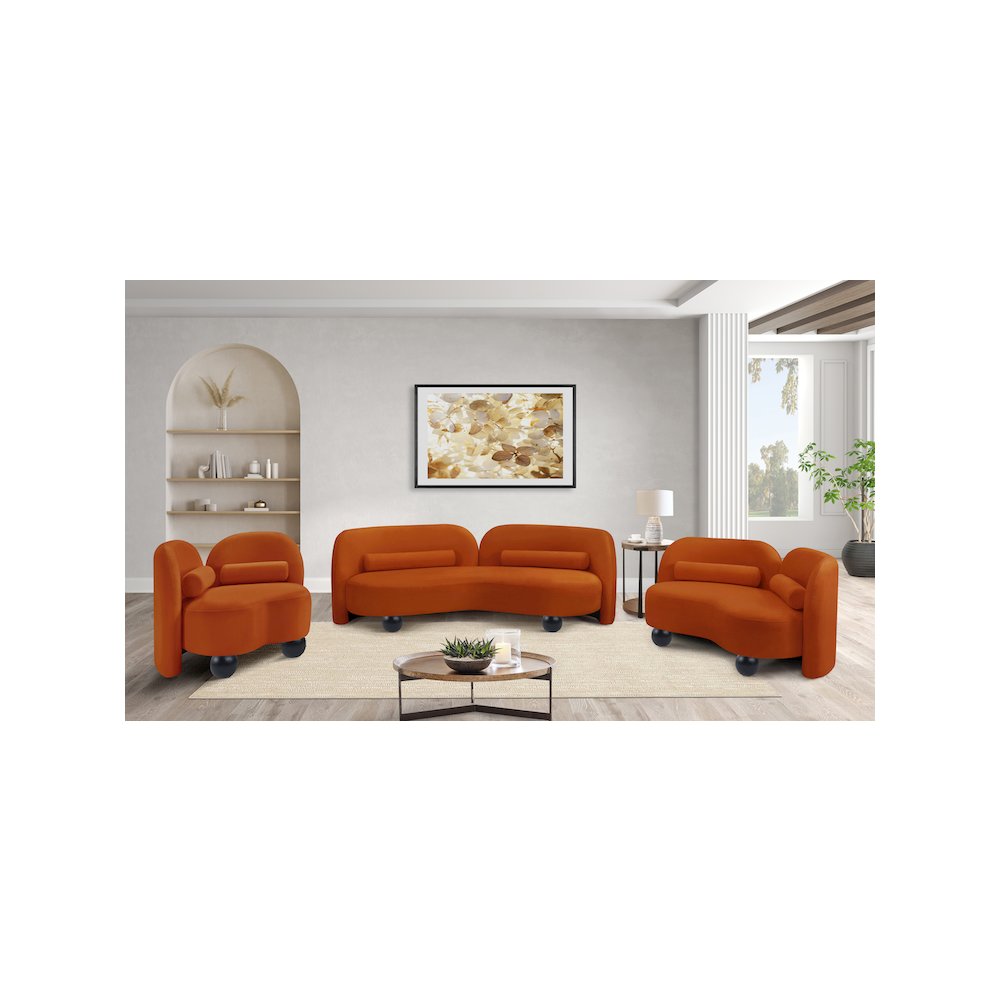 Daphne Cognac Velvet Chair