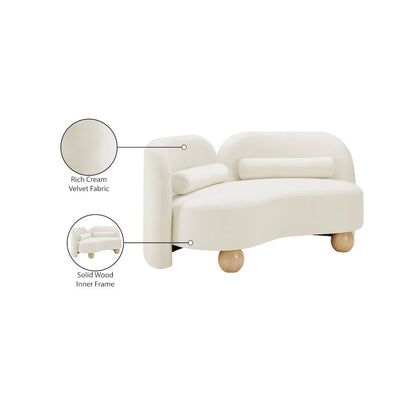 Daphne Cream Velvet Loveseat