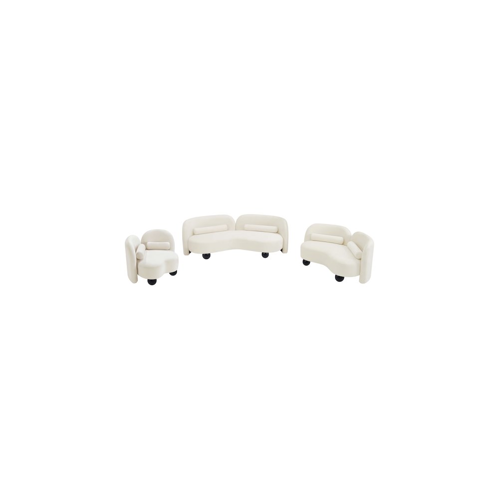 Daphne Cream Velvet Loveseat