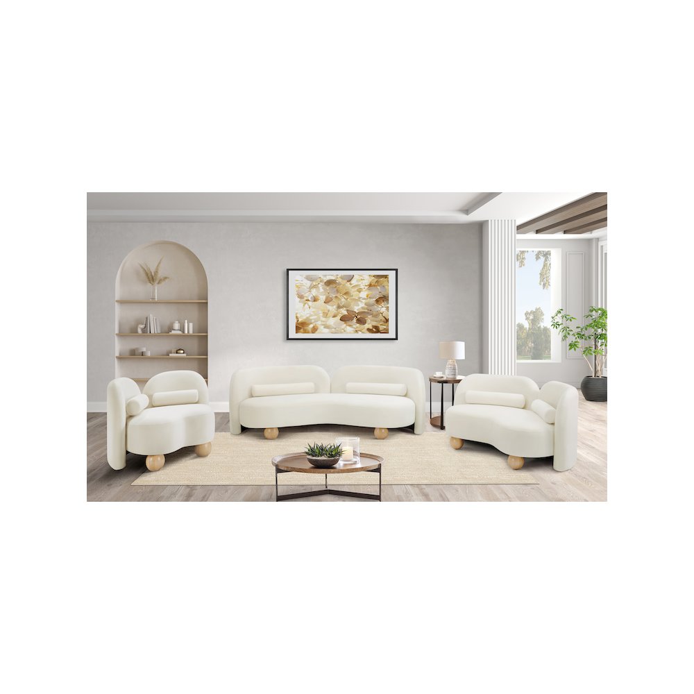 Daphne Cream Velvet Sofa