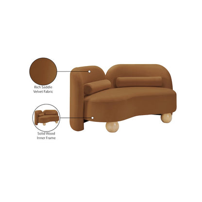 Daphne Saddle Velvet Loveseat
