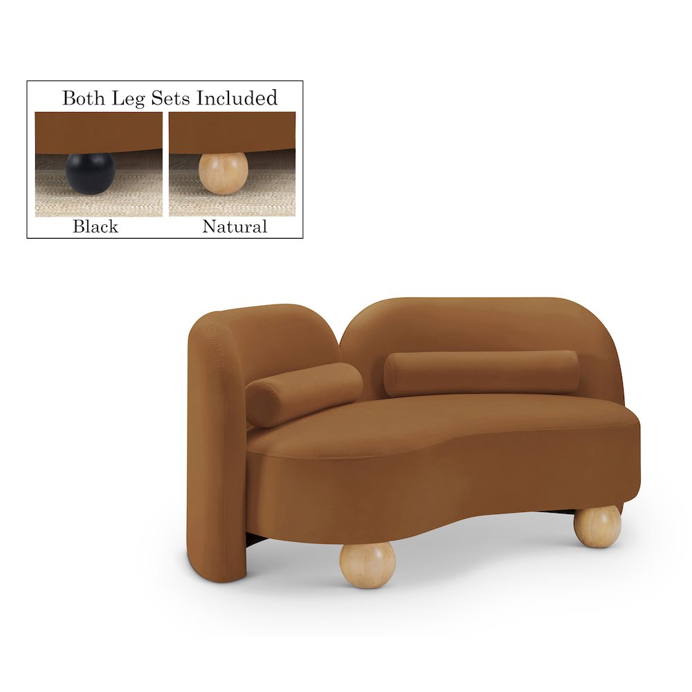 Daphne Saddle Velvet Loveseat