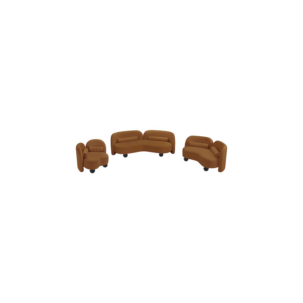 Daphne Saddle Velvet Loveseat