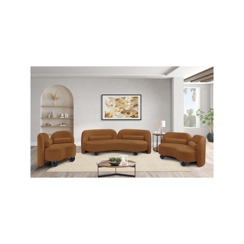 Daphne Saddle Velvet Loveseat