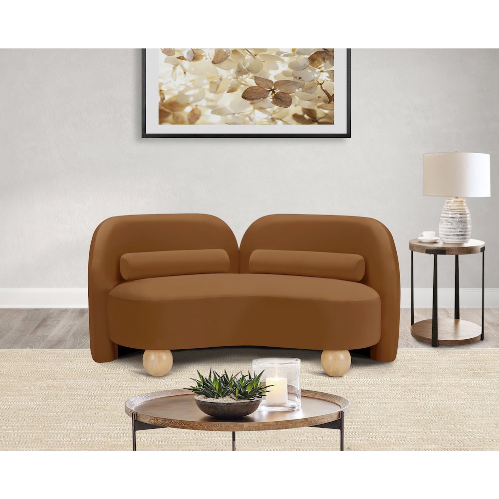 Daphne Saddle Velvet Loveseat