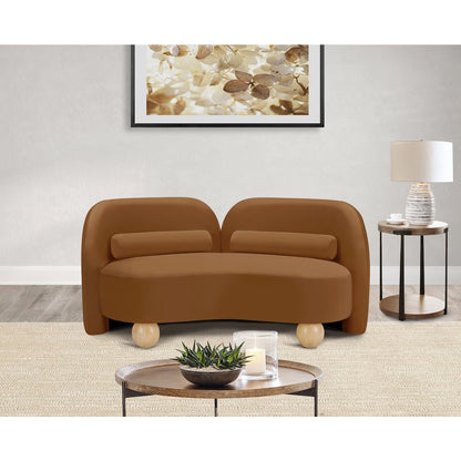 Daphne Saddle Velvet Loveseat