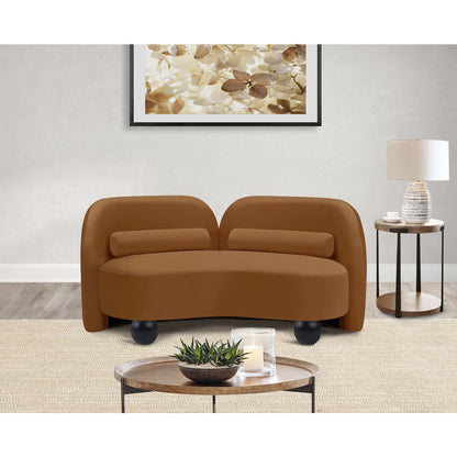 Daphne Saddle Velvet Loveseat