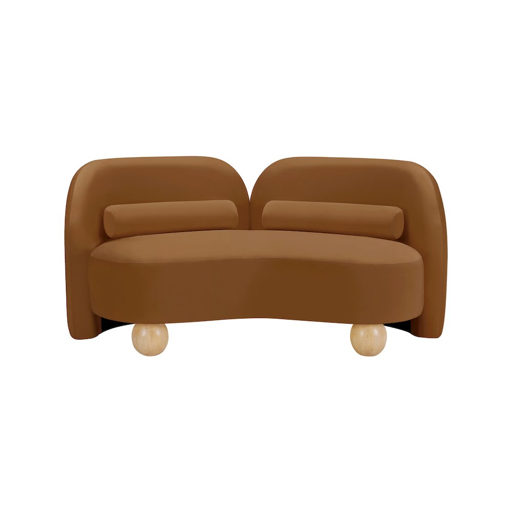 Daphne Saddle Velvet Loveseat