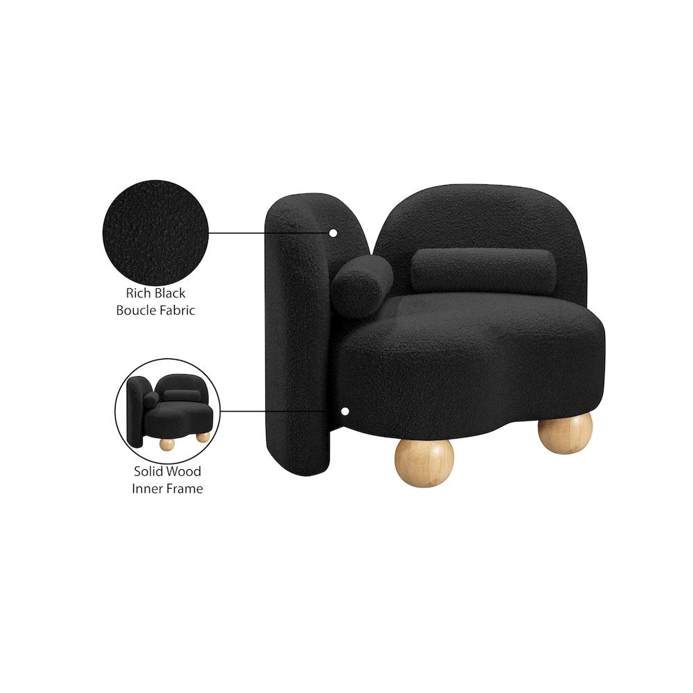 Daphne Black Boucle Fabric Chair