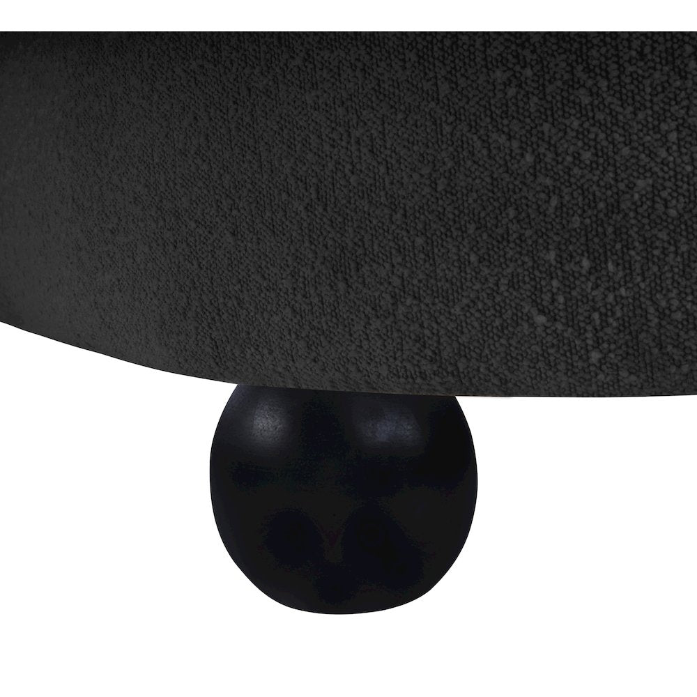Daphne Black Boucle Fabric Loveseat