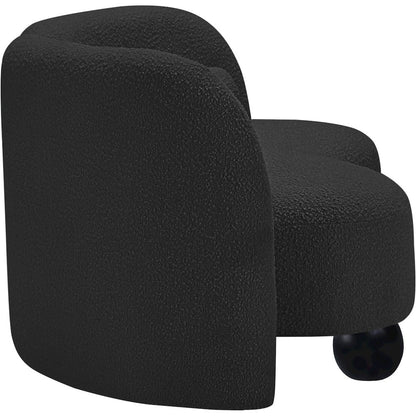 Daphne Black Boucle Fabric Loveseat