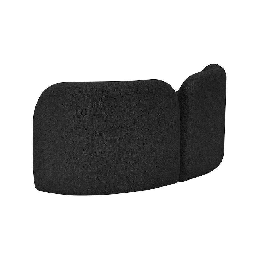 Daphne Black Boucle Fabric Loveseat