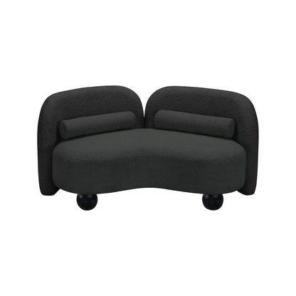 Daphne Black Boucle Fabric Loveseat