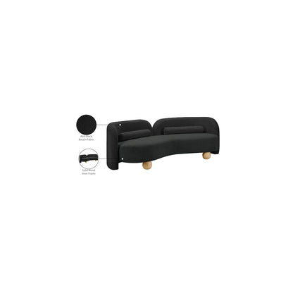 Daphne Black Boucle Fabric Sofa