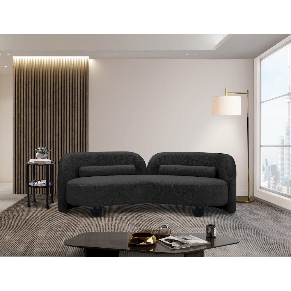Daphne Black Boucle Fabric Sofa