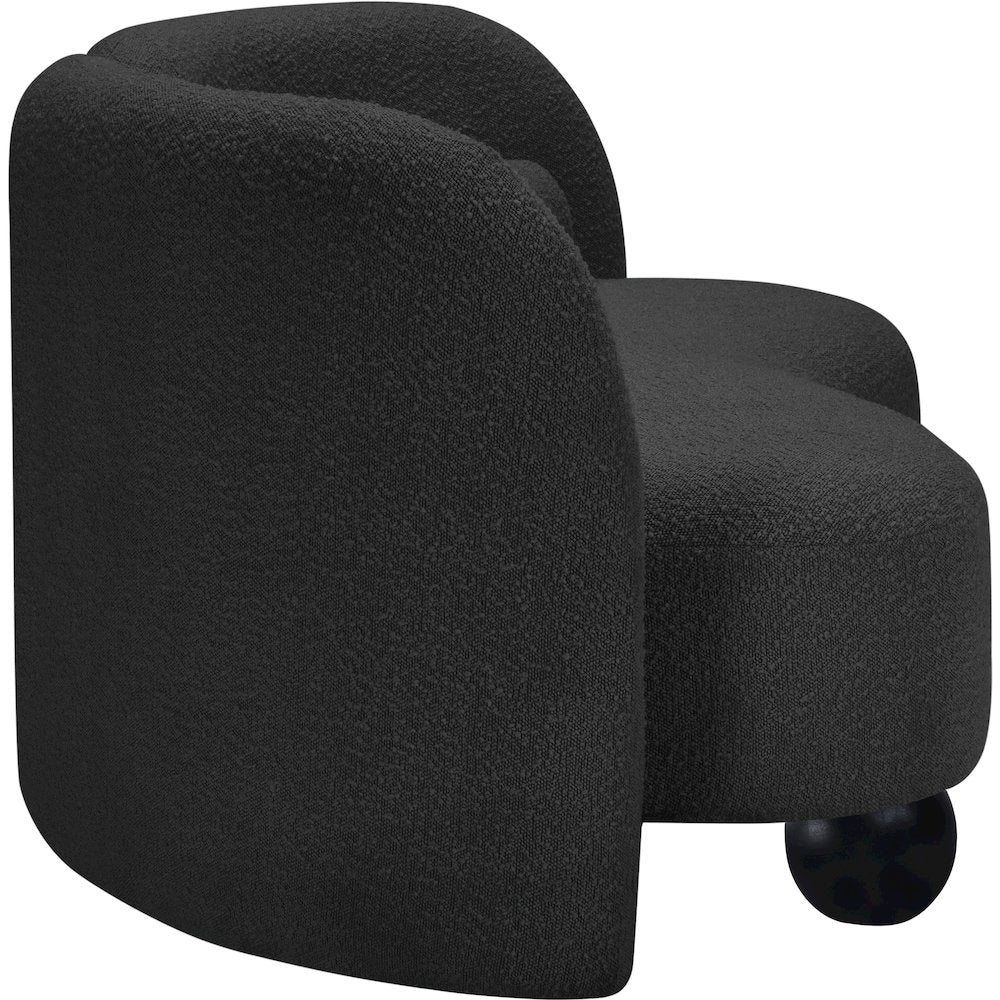 Daphne Black Boucle Fabric Sofa