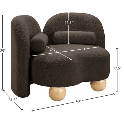 Daphne Brown Boucle Fabric Chair