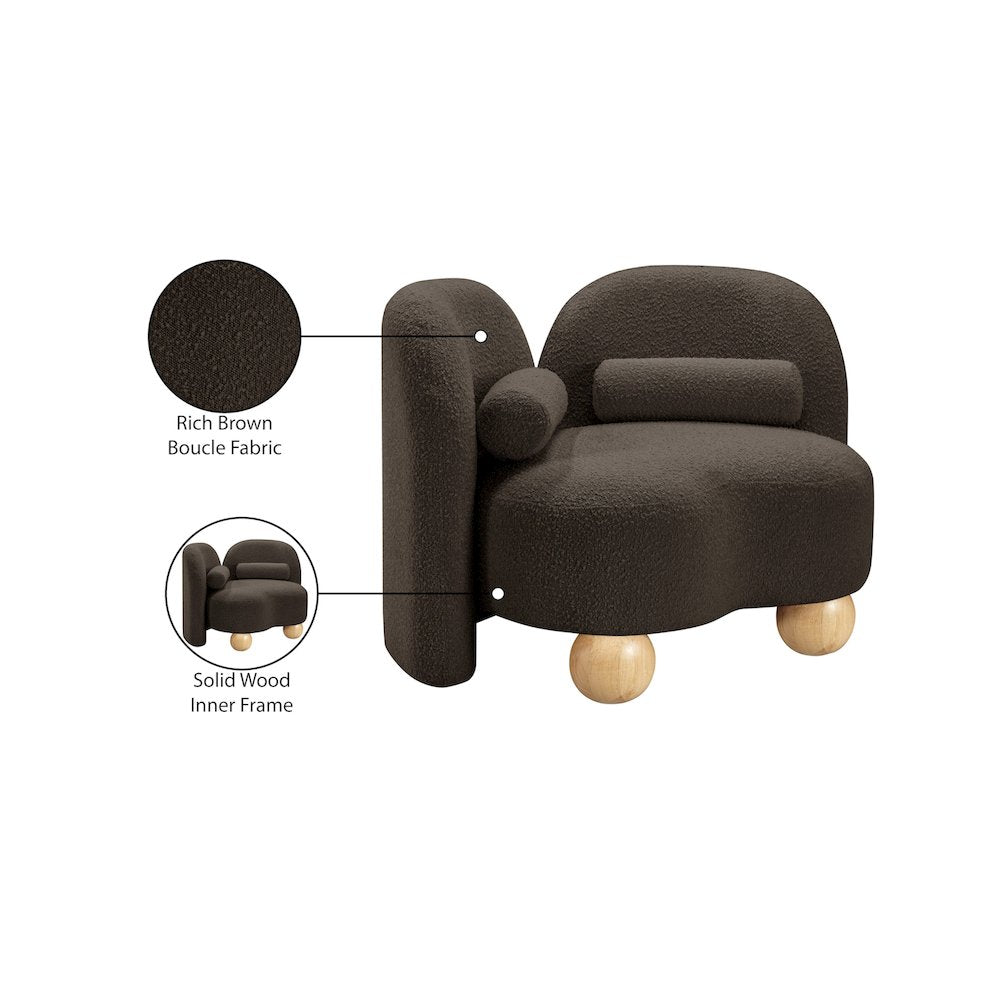 Daphne Brown Boucle Fabric Chair