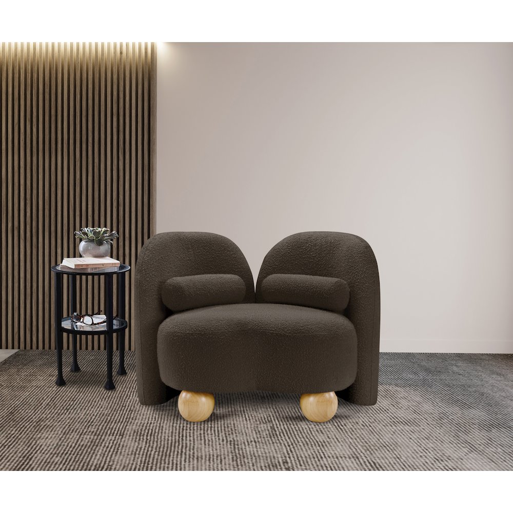 Daphne Brown Boucle Fabric Chair