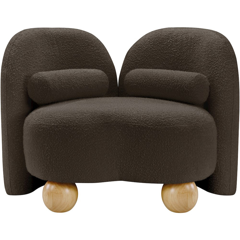 Daphne Brown Boucle Fabric Chair