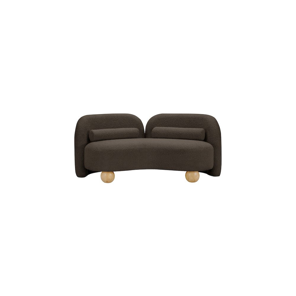 Daphne Brown Boucle Fabric Loveseat