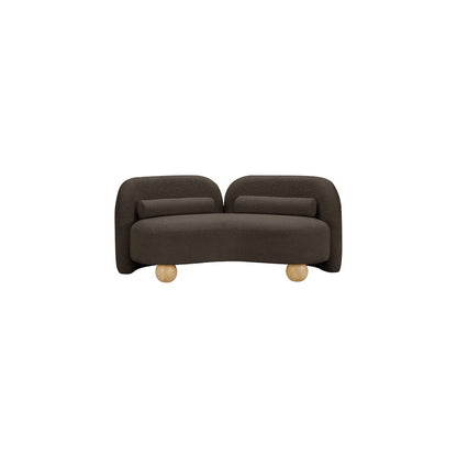 Daphne Brown Boucle Fabric Loveseat
