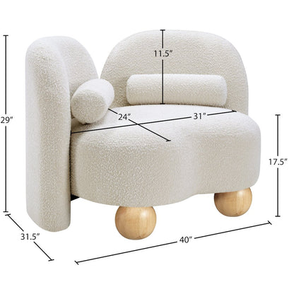 Daphne Cream Boucle Fabric Chair