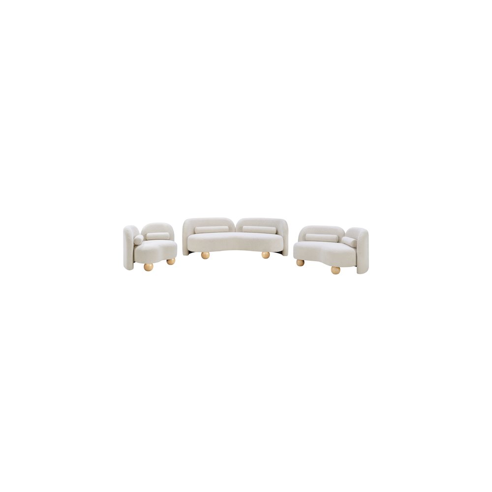 Daphne Cream Boucle Fabric Loveseat