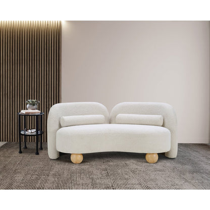 Daphne Cream Boucle Fabric Loveseat