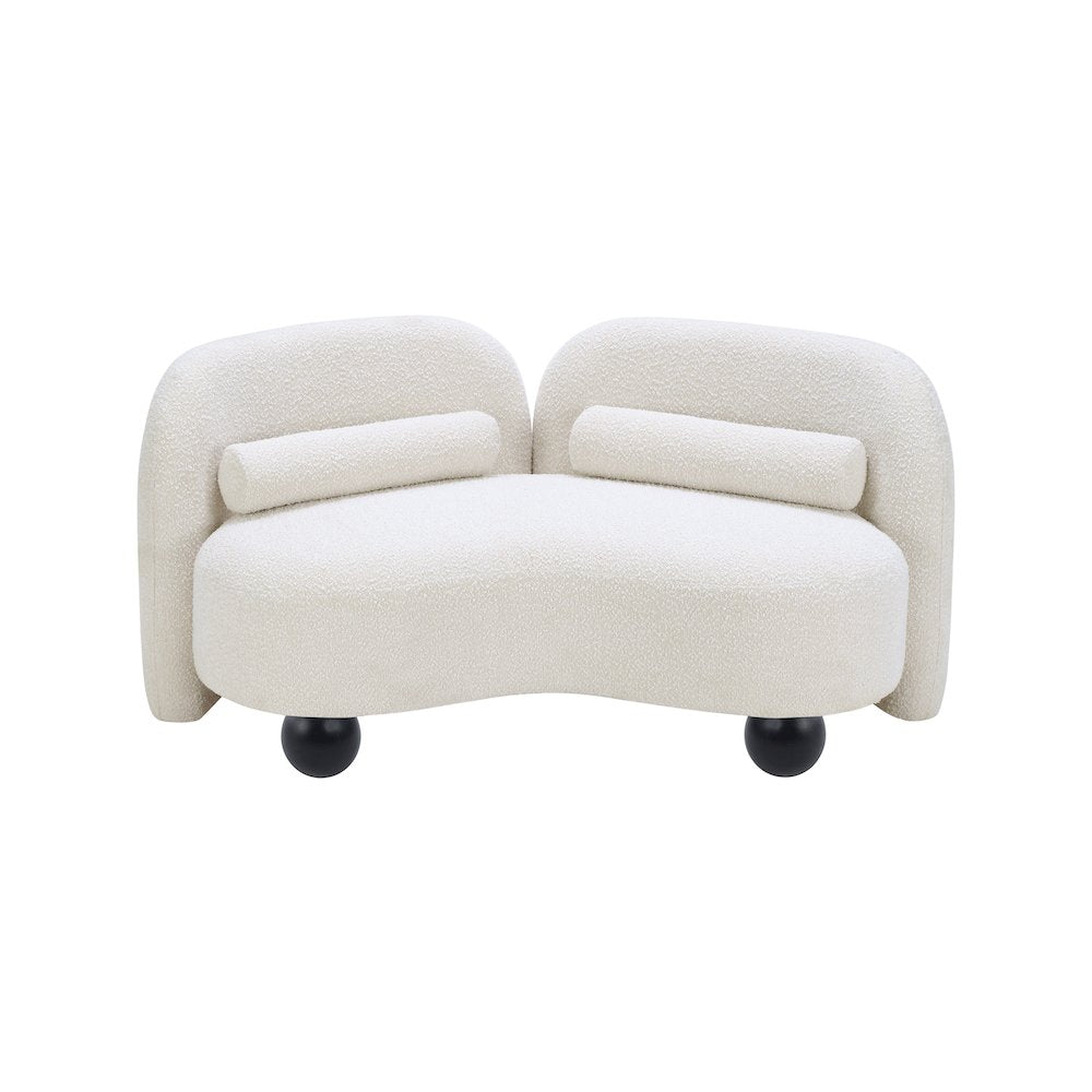 Daphne Cream Boucle Fabric Loveseat
