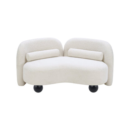 Daphne Cream Boucle Fabric Loveseat