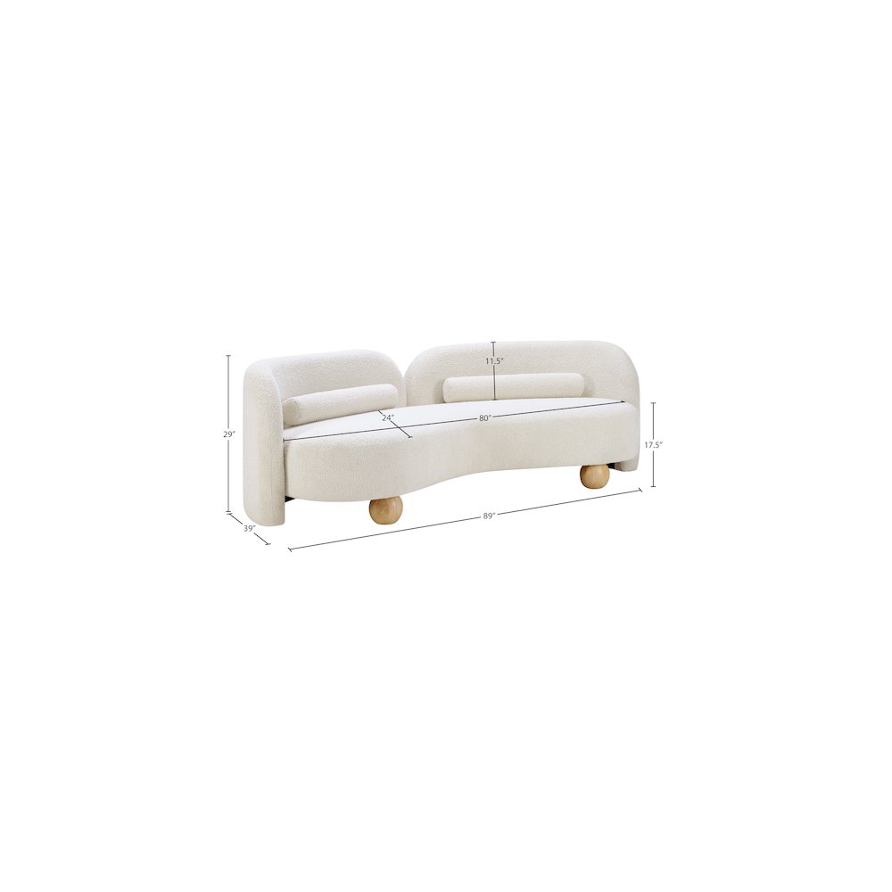 Daphne Cream Boucle Fabric Sofa