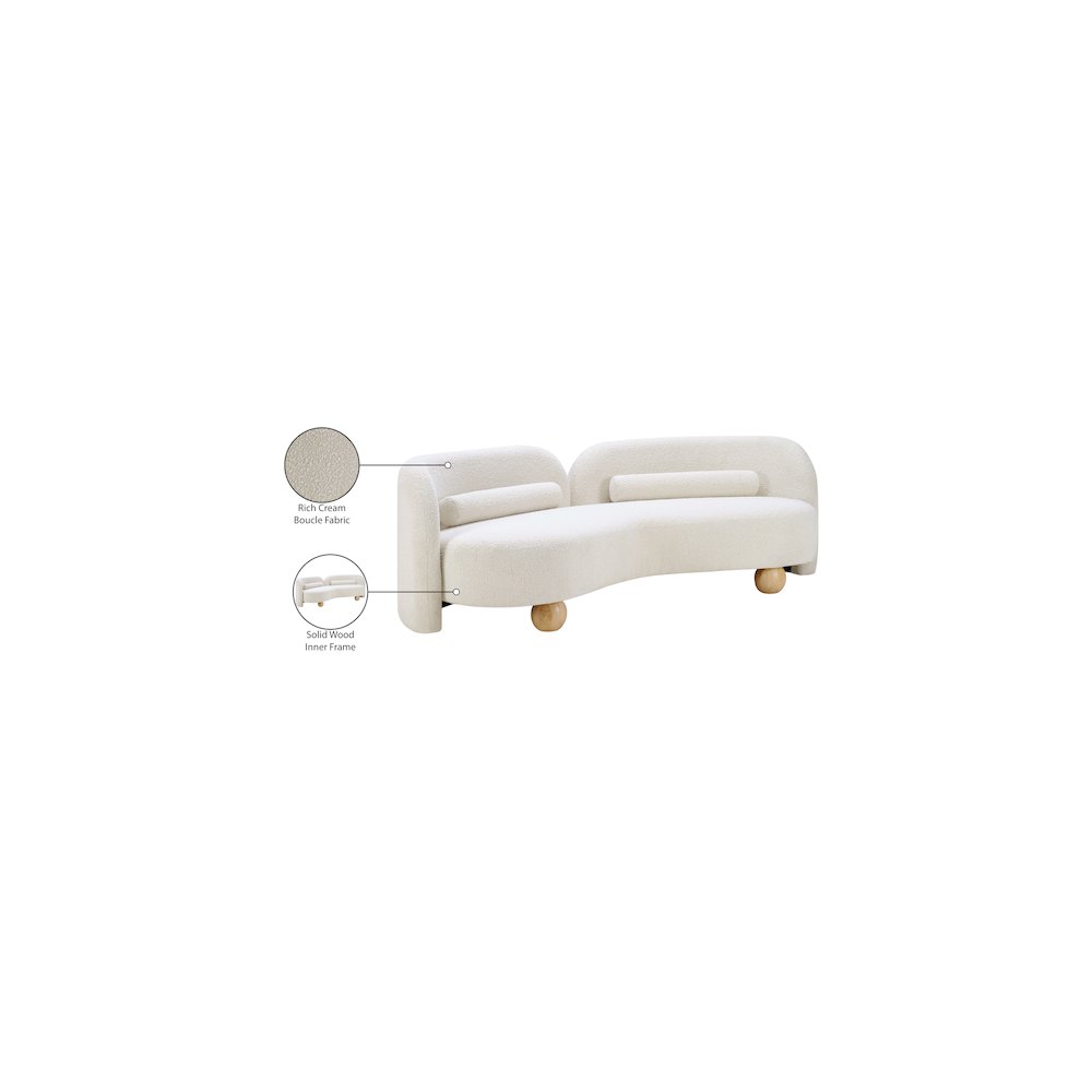 Daphne Cream Boucle Fabric Sofa