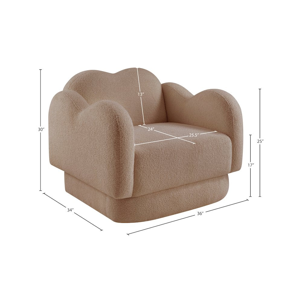Bloom Beige Teddy Fabric Chair