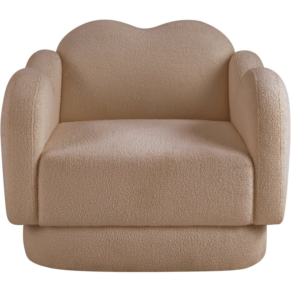 Bloom Beige Teddy Fabric Chair