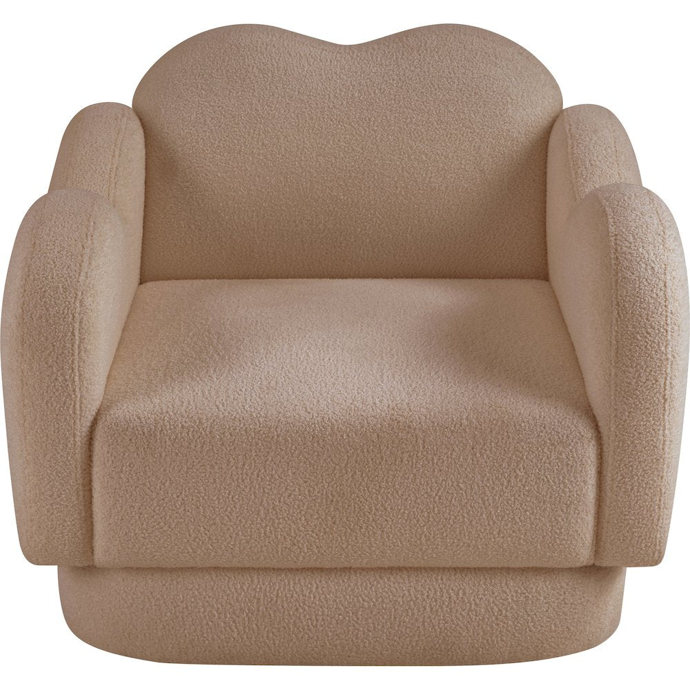 Bloom Beige Teddy Fabric Chair