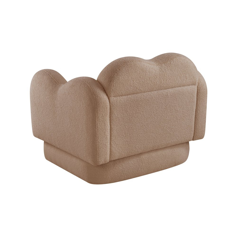 Bloom Beige Teddy Fabric Chair