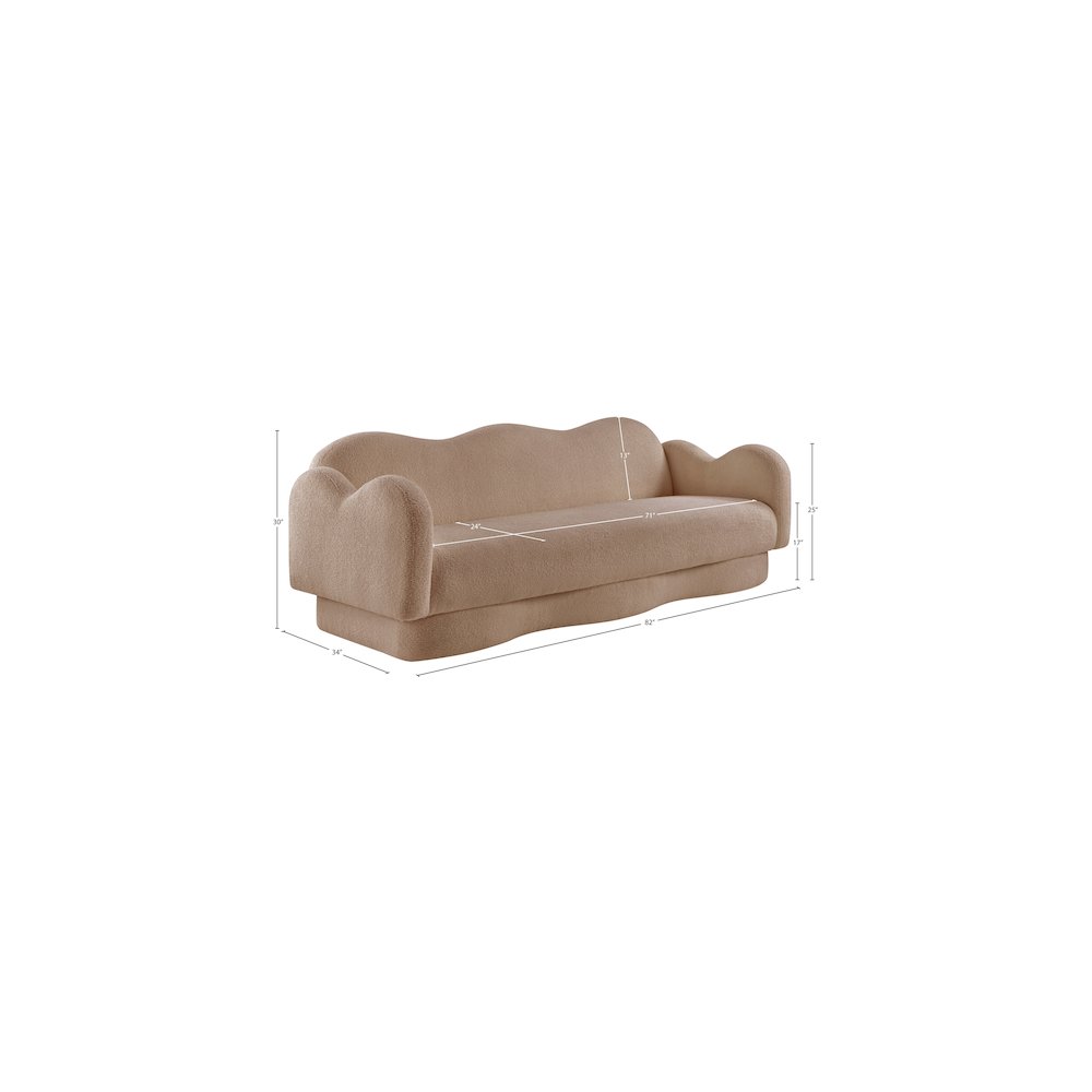 Bloom Beige Teddy Fabric Sofa