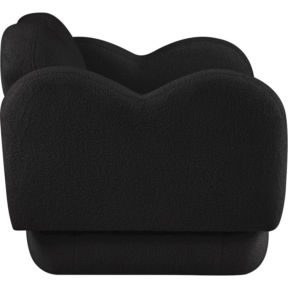 Bloom Black Teddy Fabric Chair