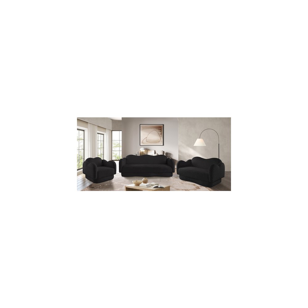 Bloom Black Teddy Fabric Chair