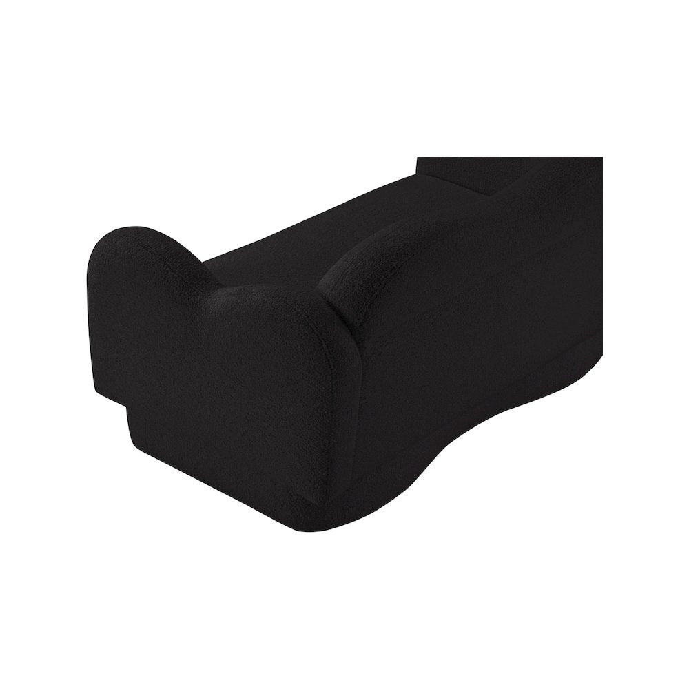 Bloom Black Teddy Fabric Loveseat