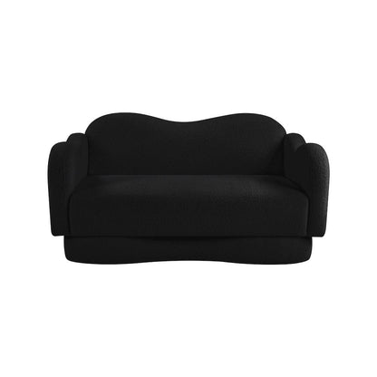 Bloom Black Teddy Fabric Loveseat